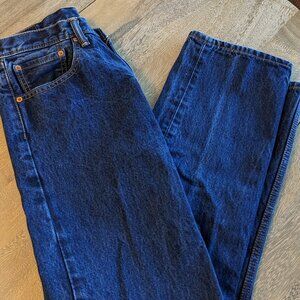 Levi Strauss & Co, Classic Men's 505 Levis Dark Blue Denim Jeans, Size W32 x 32L